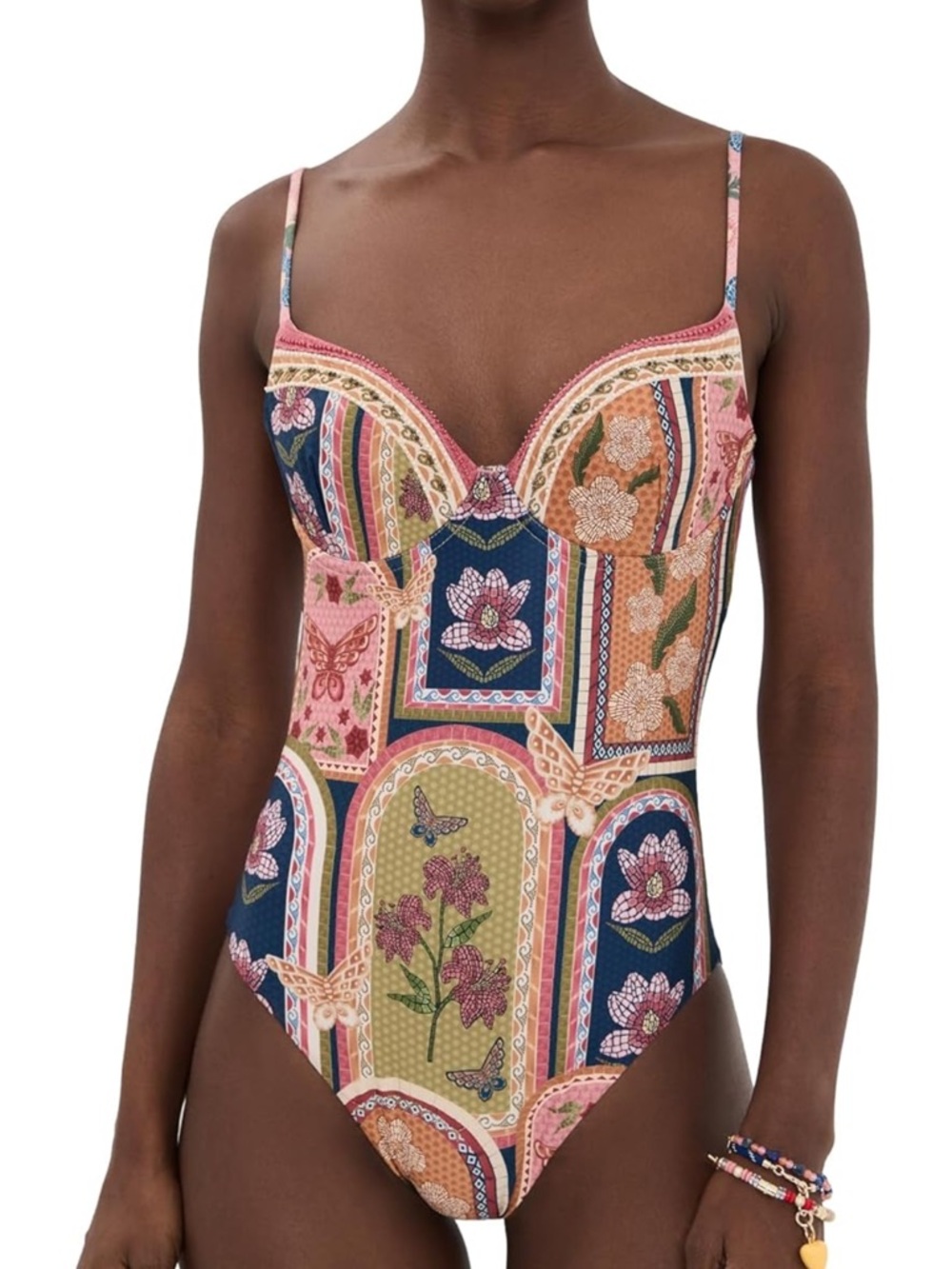 AGUA BENDITA Women's Fiore Petra Handmade Underwire One Piece, Size Large